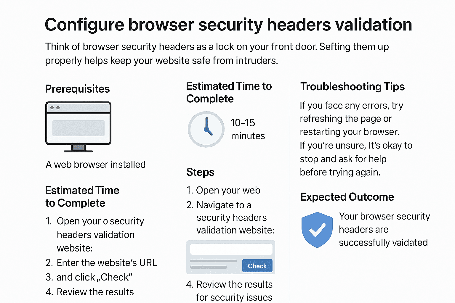 Configure browser security headers validation