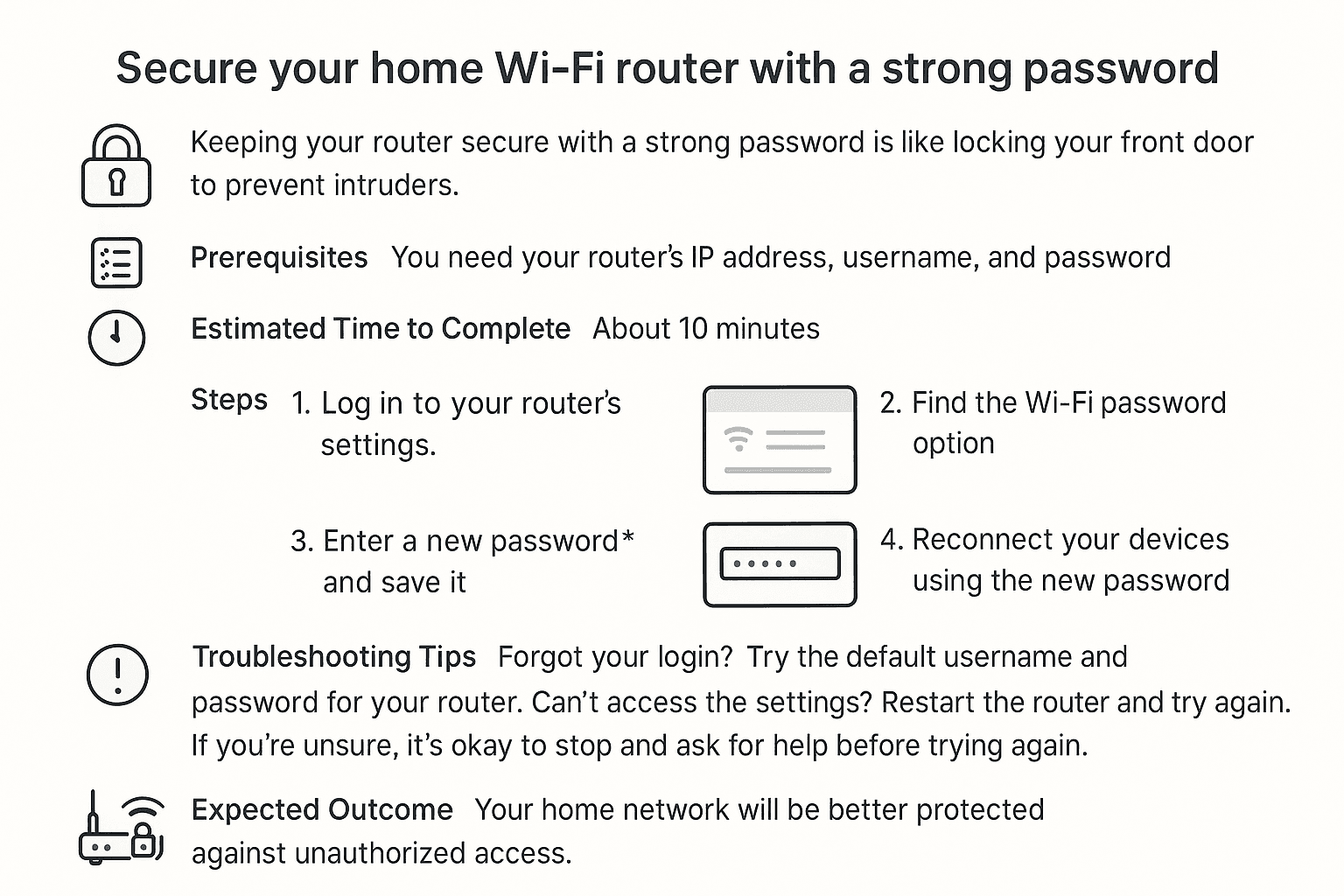 Secure your home Wi-Fi router with a strong password