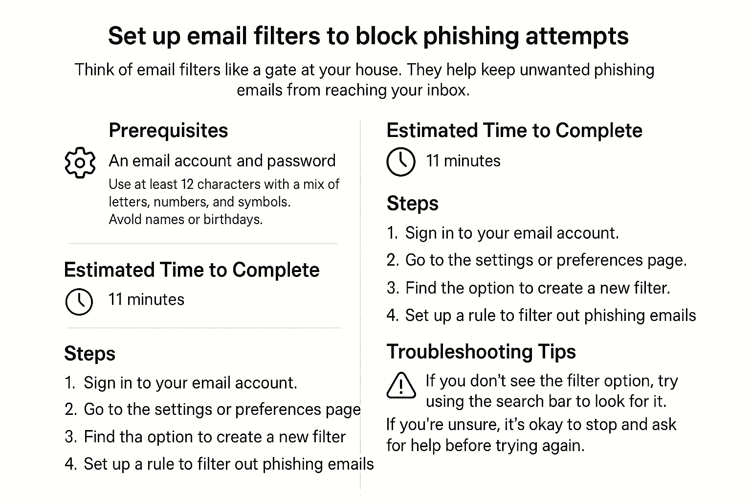 Set up email filters to block phishing attempts