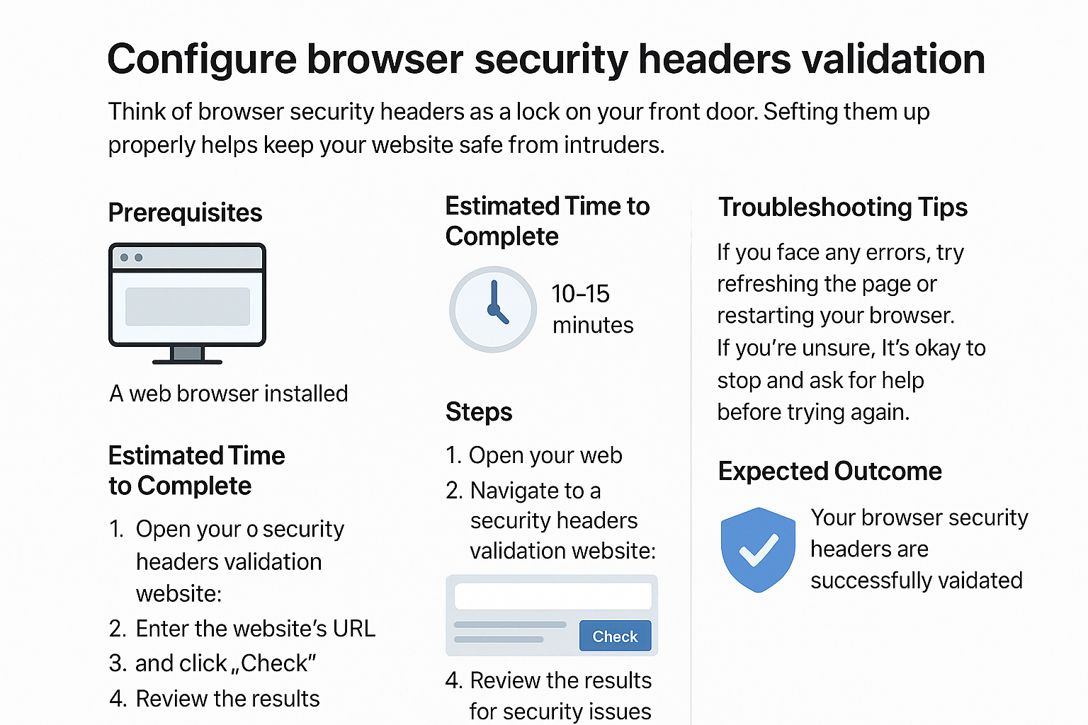 Configure browser security headers validation