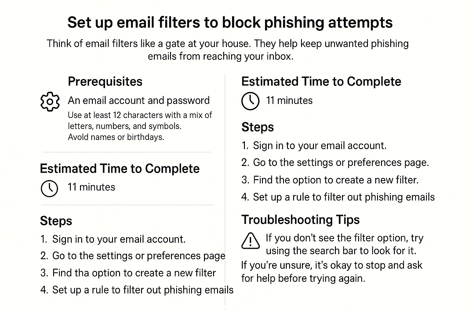 Set up email filters to block phishing attempts
