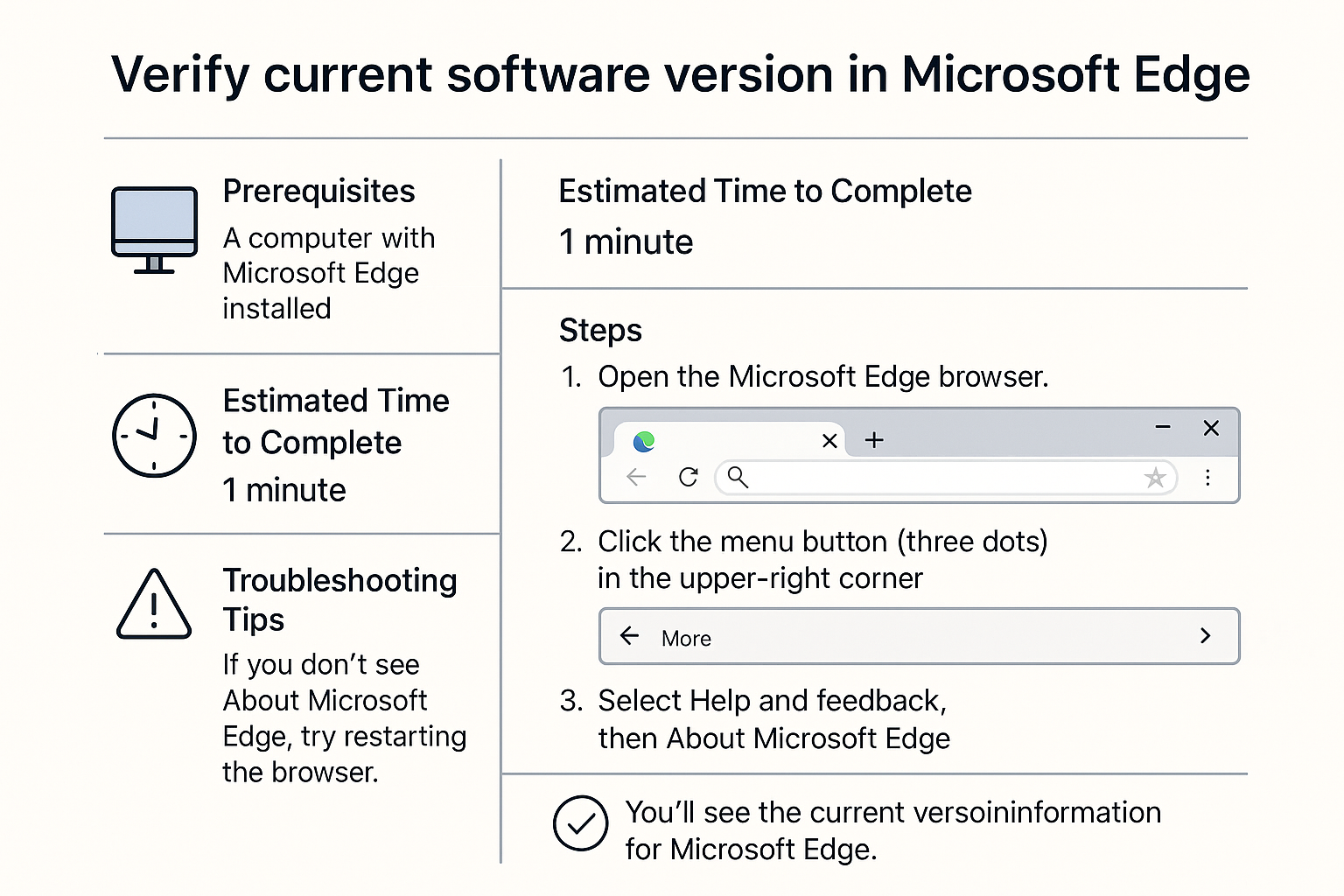 Verify current software version in Microsoft Edge