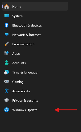 Screenshot showing Windows Update in Settings